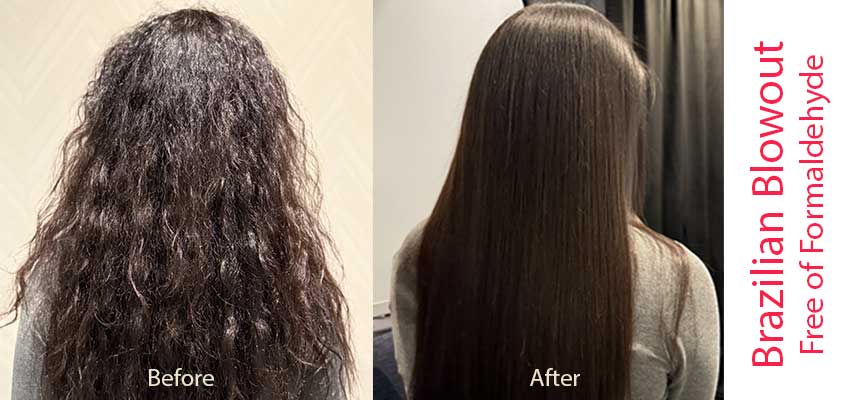 Before and After Brazilian Blowout Treatment